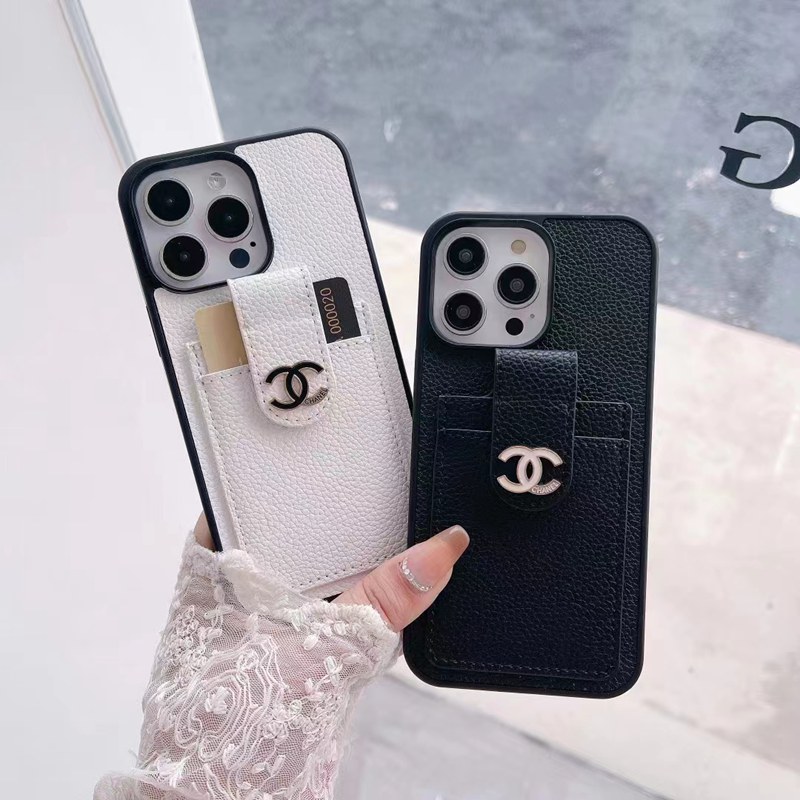 chanel leather carder holder iPhone 15 pro case