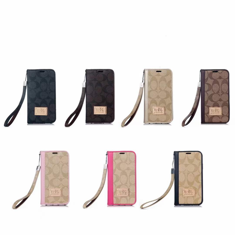 Wallet Leather Wristlet  Card Slots Coach iPhone 15 14 13 Pro Max samsung s24 FE ultra s24 plus s23 case