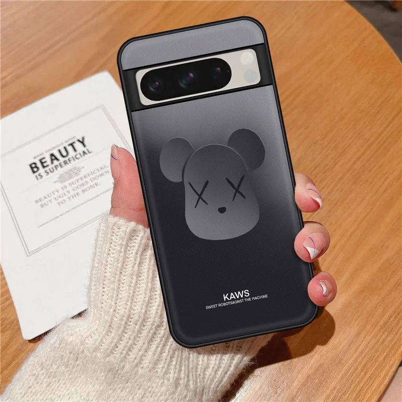 women men Leather kaws google pixel 8 pro 7a 6 Case samsung s24 s23 s22 ultra Case